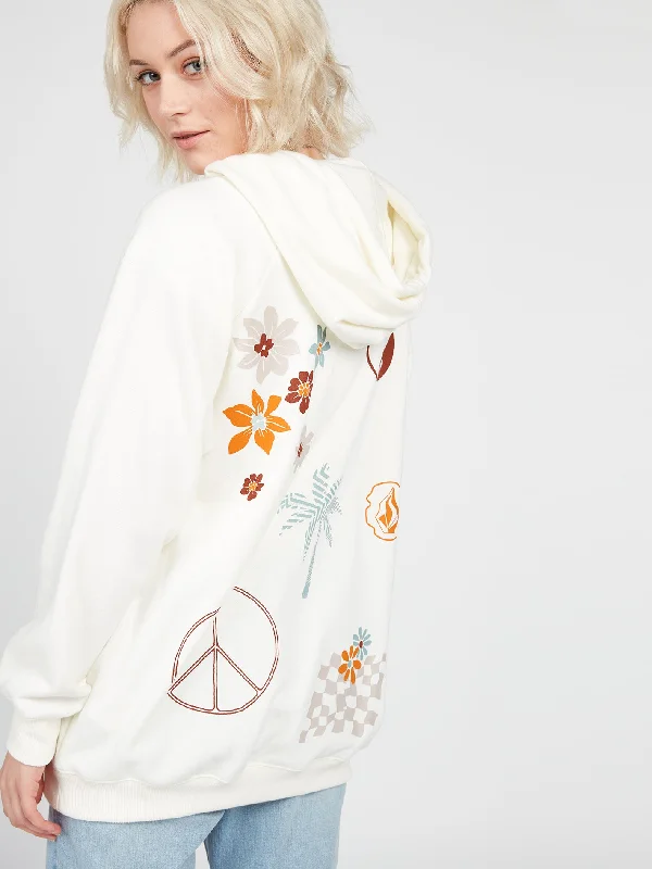 Truly Stoked Boyfriend Hoodie - Star White Hoodie with Contrast Stitching Detailed Premium