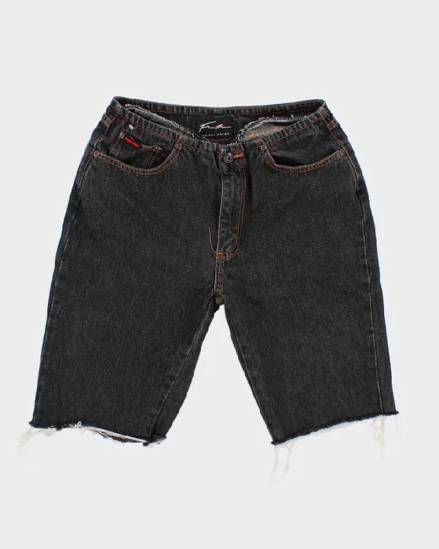 Vintage Women's Fubu Cut Off Jean Shorts - W26 Stylish High-Waist Jeans