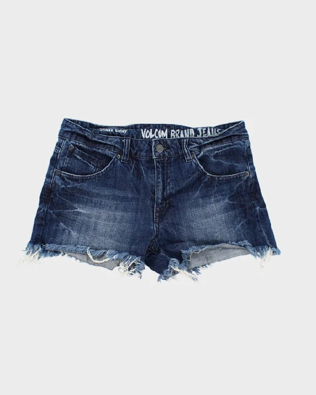 Vintage Women's Volcom Cut Off Jean Shorts - W30 Stylish Shredded Denim Jeans