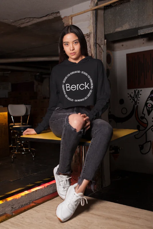 Women’s Berck Circle Graphic Crop Flowy Tee Hoodie Hoodie with Monochrome Minimalist Simple