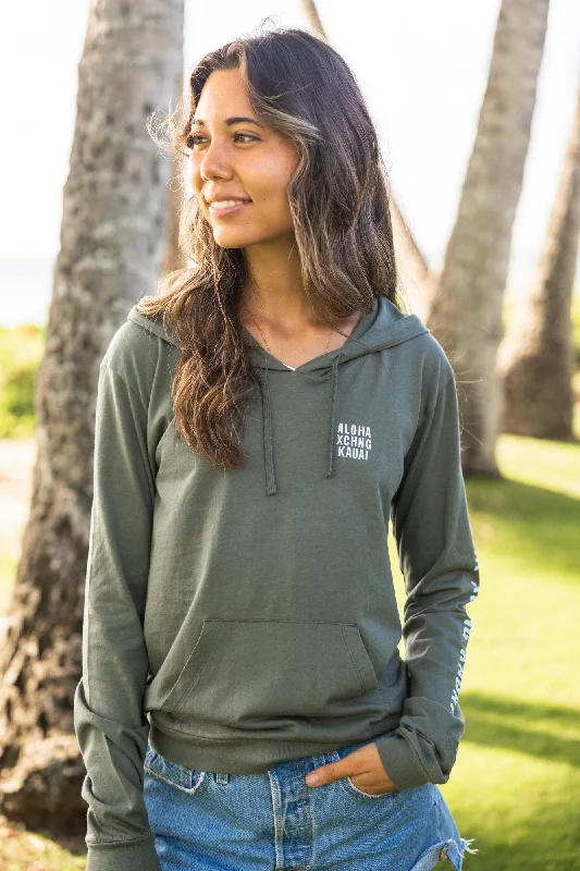 W's Kauai Map Lightweight Hoodie Hoodie with Hem Ribbing Snug Secure