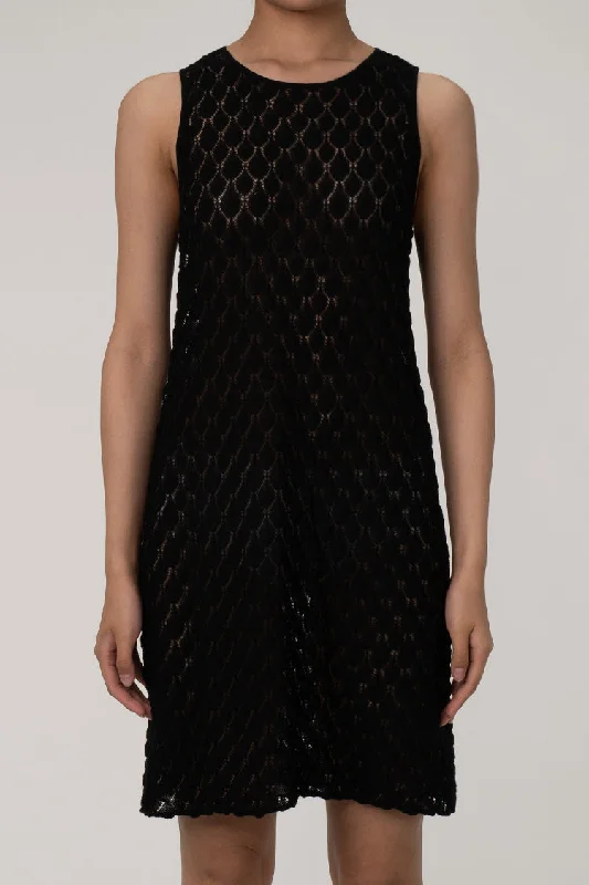 Breezy Round Neck Sleeveless Popcorn Open Knit Beach Vacation Mini Dress Comfortable Casual Mini Dress Breezy Round Neck Sleeveless Popcorn Open Knit Beach Vacation Mini Dress Comfortable Casual Mini Dress