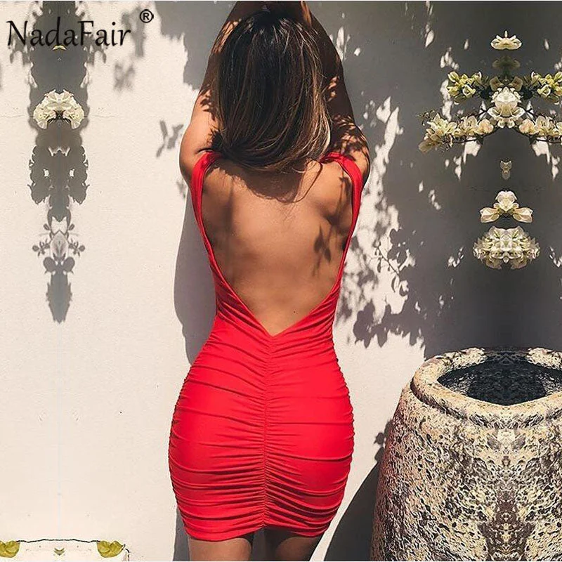 Women's V-Neck Sleeveless Backless Mini Dress Cozy A-Line Mini Dress