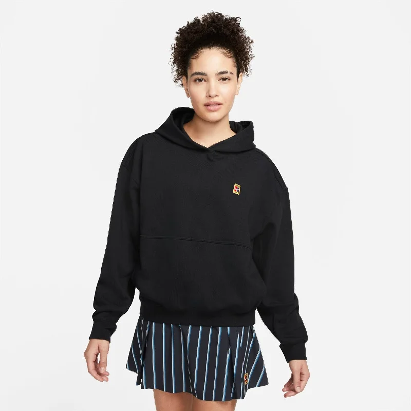 Nike Women's Fleece Heritage Tennis Hoodie (Black) Hoodie with Crew Neck Simple Timeless