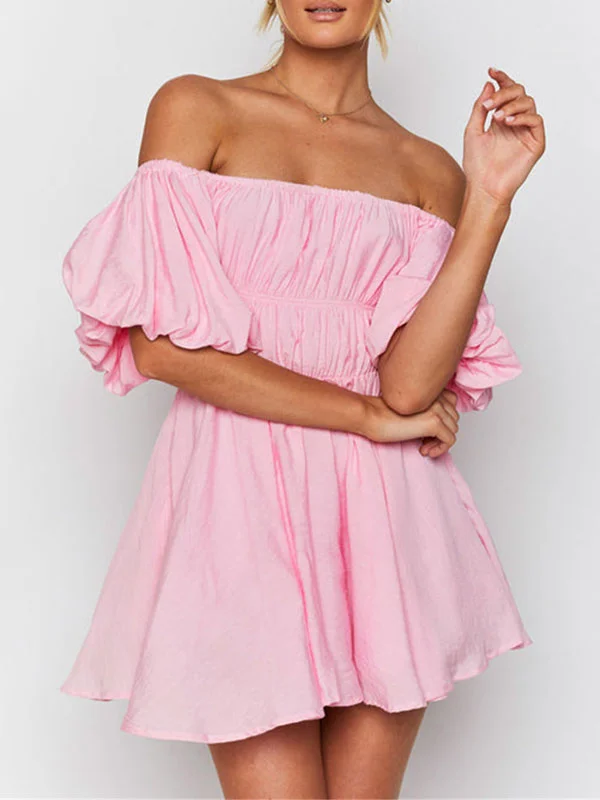 Off Shoulder White MIni Dress Fashionable Denim Mini Dress