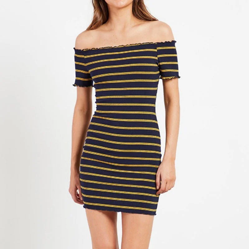 Sexy Striped Off Shoulder Slim Mini Dresses Women Vintage Short Sleeve Bodycon Dress Ladies Fashion Summer Dress Vestidos New Elegant Satin Mini Dress Sexy Striped Off Shoulder Slim Mini Dresses Women Vintage Short Sleeve Bodycon Dress Ladies Fashion Summer Dress Vestidos New Elegant Satin Mini Dress