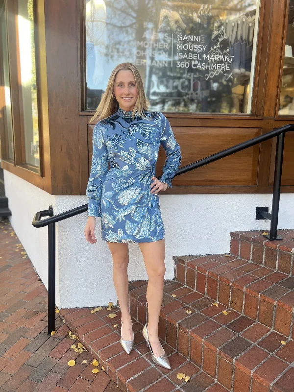 Halen Draped Mini Dress Fashionable Mini Dress with Frills
