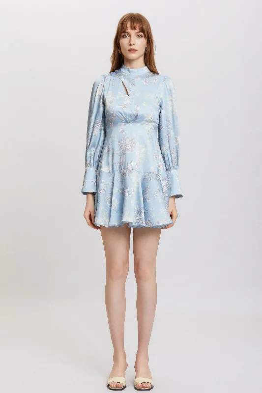 ST | Freesia Blue Mini Dress Classic Casual Mini Dress