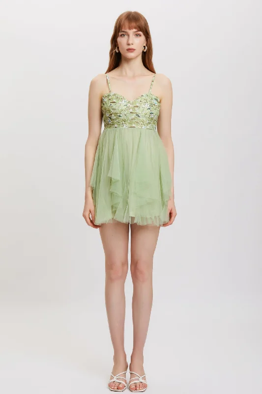 ST | Gentiana Layerd Mini Dress Fashionable Denim Mini Dress