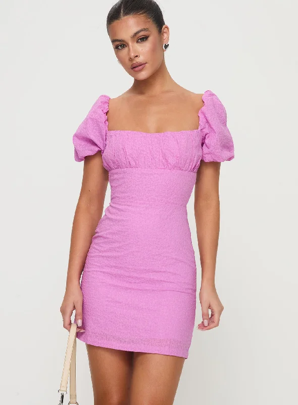 Tanami Mini Dress Pink Cozy Satin Mini Dress