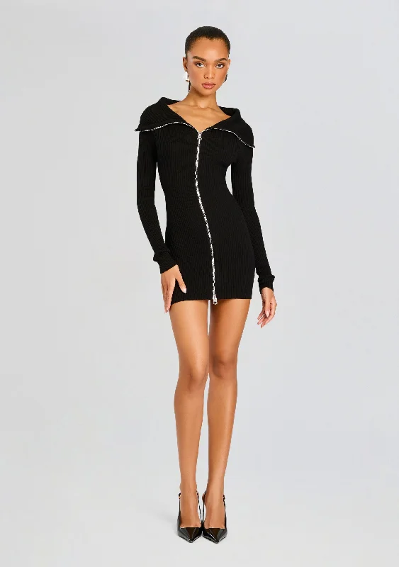 Vesper Off Shoulder Knit Mini Dress Chic Sleeveless Mini Dress