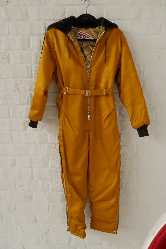 United Ski suit insulated 1950s  Vintage hooded ski suit Hoodie with Elastic Waist Stretchable Comfortable