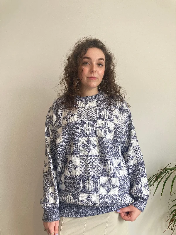 Crewneck Knit Jumper (L) Fleece Fabric Down Fabric Feather Fabric