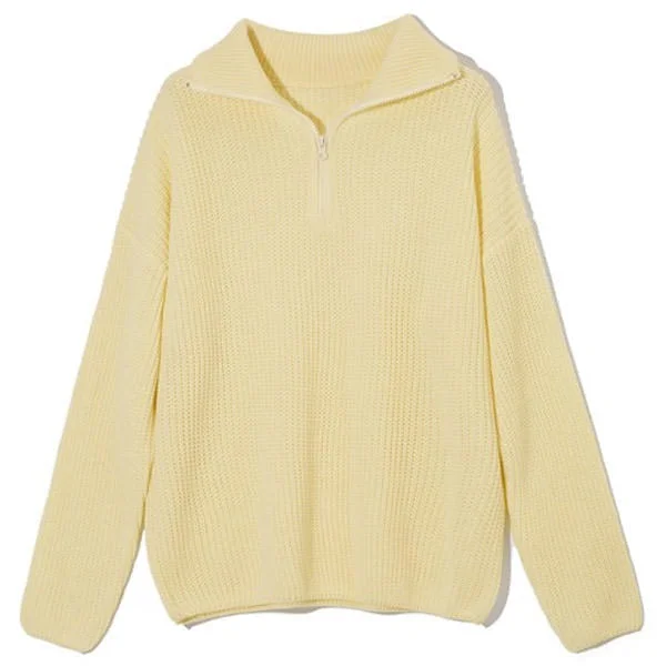 Danish Pastel Zip Up Jumper Wool Sweater Cotton Sweater Cashmere Sweater