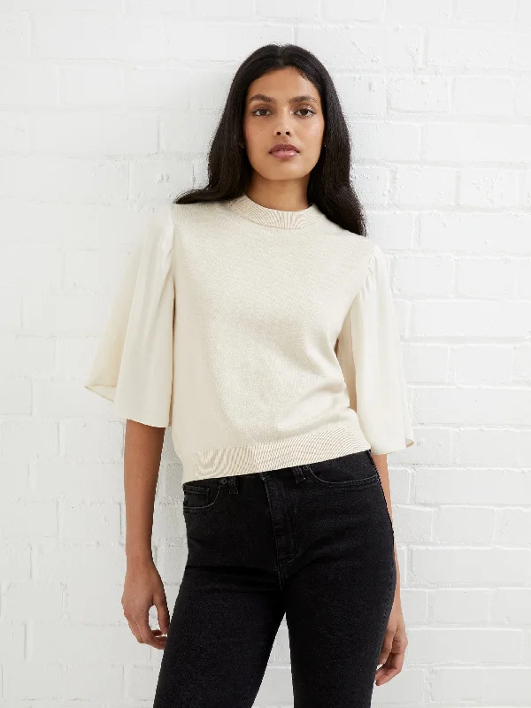 Krista Mix Short Sleeve Jumper Stylish Fashionable Trendy