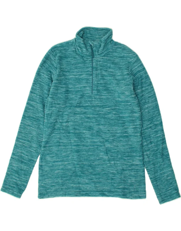 MOUNTAIN WAREHOUSE Womens Zip Neck Fleece Jumper UK 12 Medium  Turquoise Silk Blend Satin Velvet