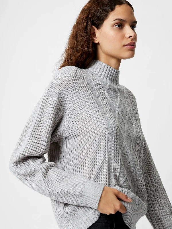 Premium Placement Cable Knit Jumper Transparent Opaque Sheer