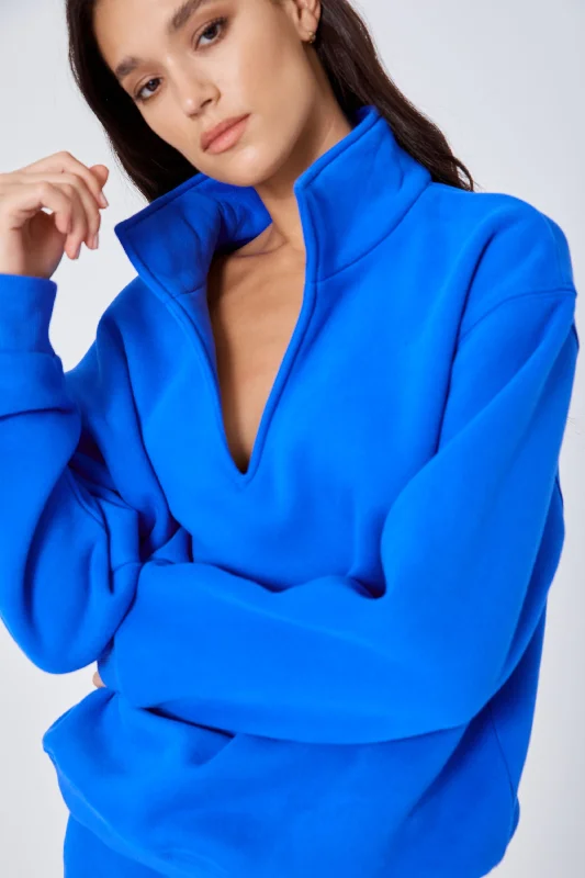 ROZALIA x ATOIR Womens The Collar Jumper Cobalt Iron Safe Non-Iron Wrinkle Free