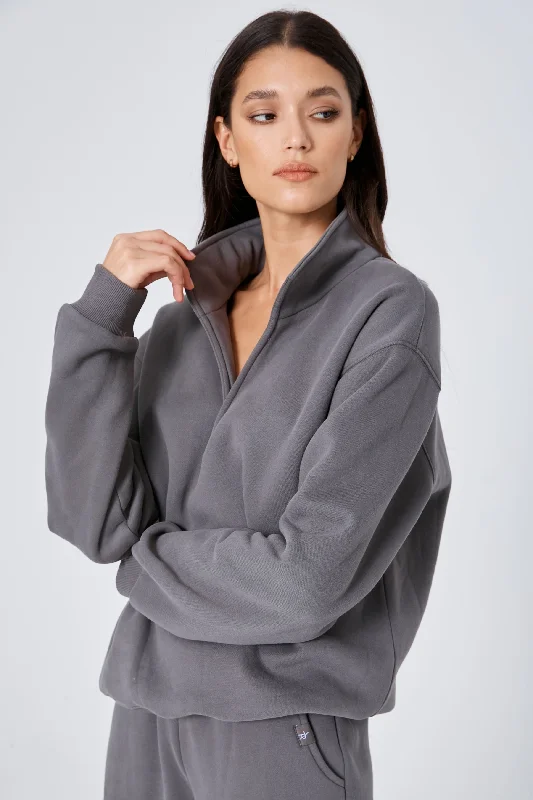 ROZALIA x ATOIR Womens The Collar Jumper Stone Notch Collar Peter Pan Collar Cowl Neck