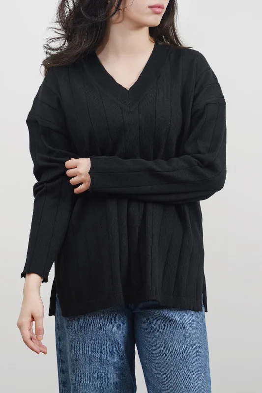 SOFT RIB-KNIT JUMPER Hooded Sweater Collared Sweater Shawl Collar