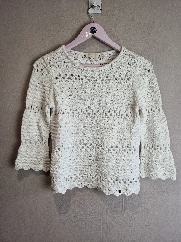 Ted Baker white jumper, Ted size 1 = 8 Jersey Fabric Tulle Fabric Batik Fabric