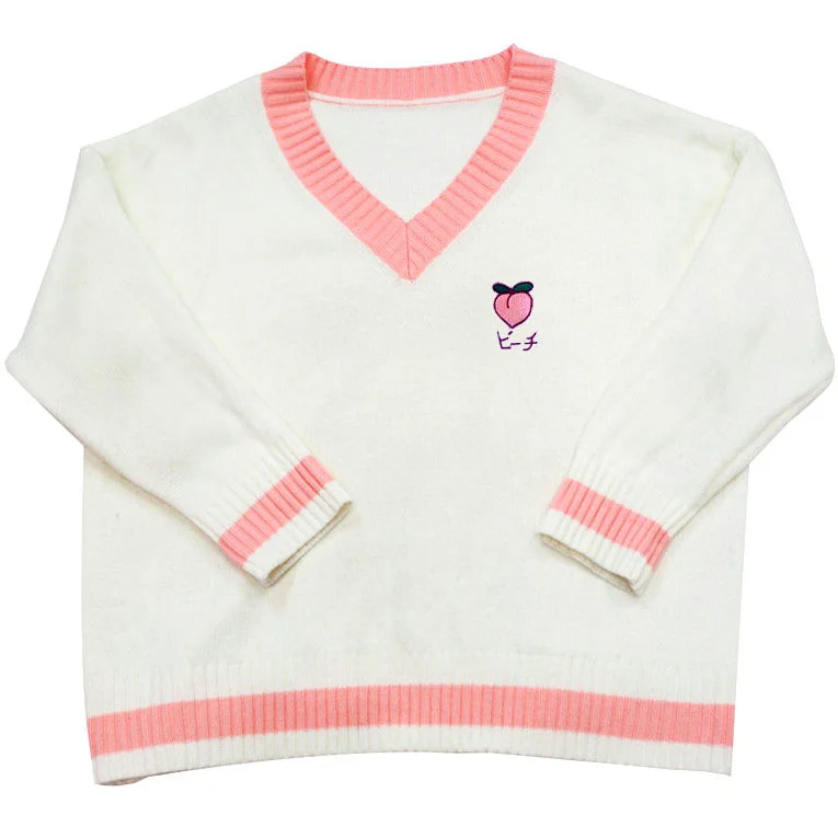Aesthetic Peach Jumper Cashmere Blend Cotton Blend Poly Blend