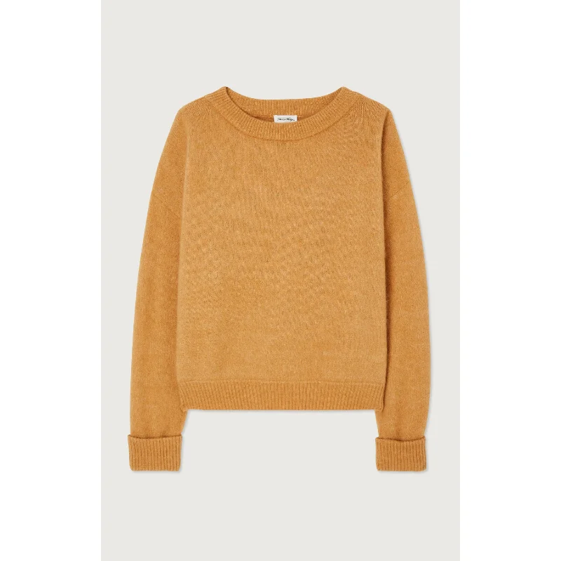 American Vintage Womens Vitow Jumper - Croissant Melange Boxy Sweater Fitted Sweater A-Line