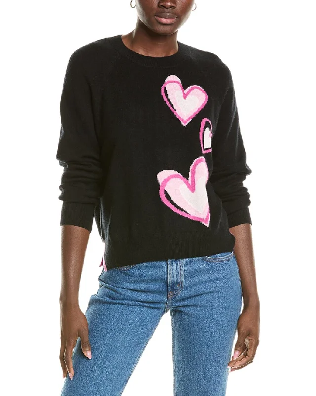 Brodie Cashmere Wool & Cashmere-Blend Graphic Heart Jumper Front Pockets Side Pockets Patch Pockets