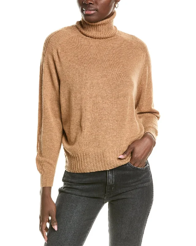 Brodie Cashmere Wool & Cashmere-Blend Overarm Rib Roll Neck Jumper Machine Wash Dry Clean Hand Wash
