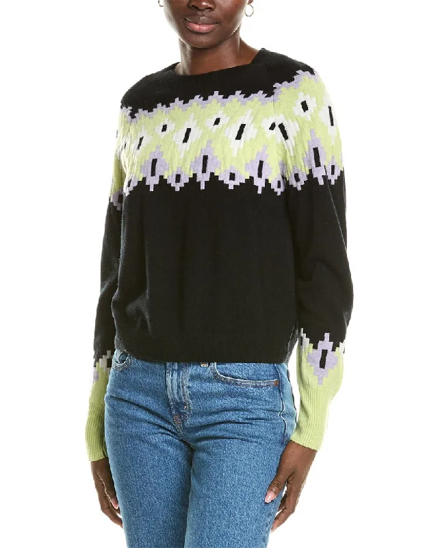 Brodie Cashmere Wool & Cashmere-Blend Pastel Fairisle Jumper High Neck Crew Neck V-Neck