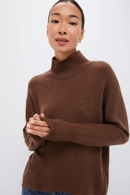 Brown Roll Neck Jumper Elegant Classic Vintage