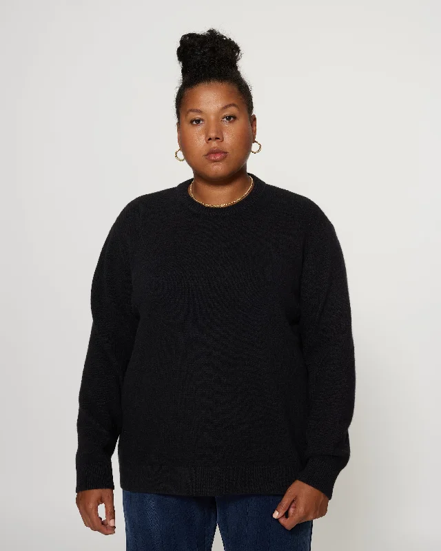 Bruno Recycled Wool Jumper Black Graphic Sweater Embroidered Appliqued
