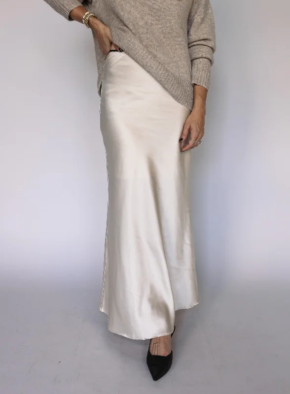 Carol Satin Maxi Skirt cashmere skirt fine