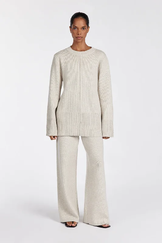 CLEMENCE OAT MARLE KNIT JUMPER Polka Dot Checkered Tartan