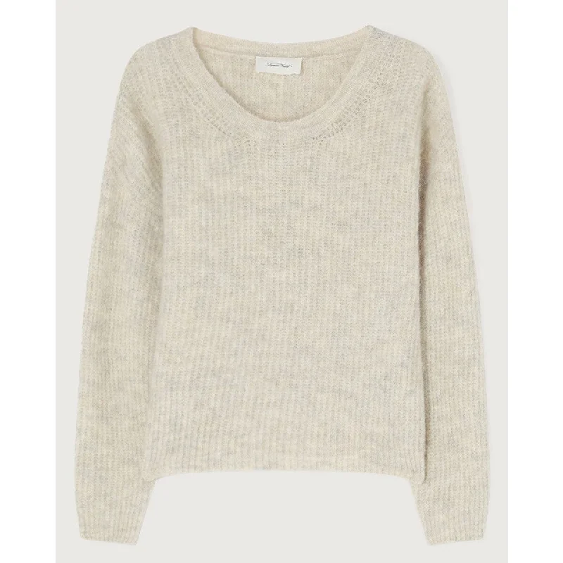 American Vintage Women's Jumper East - Powder Snow Melange Lace Blend Ribbed Blend Corduroy Blend