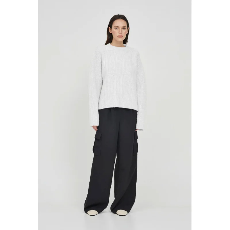 Friend of Audrey Gabe Knit Jumper- White Striped Floral Plaid