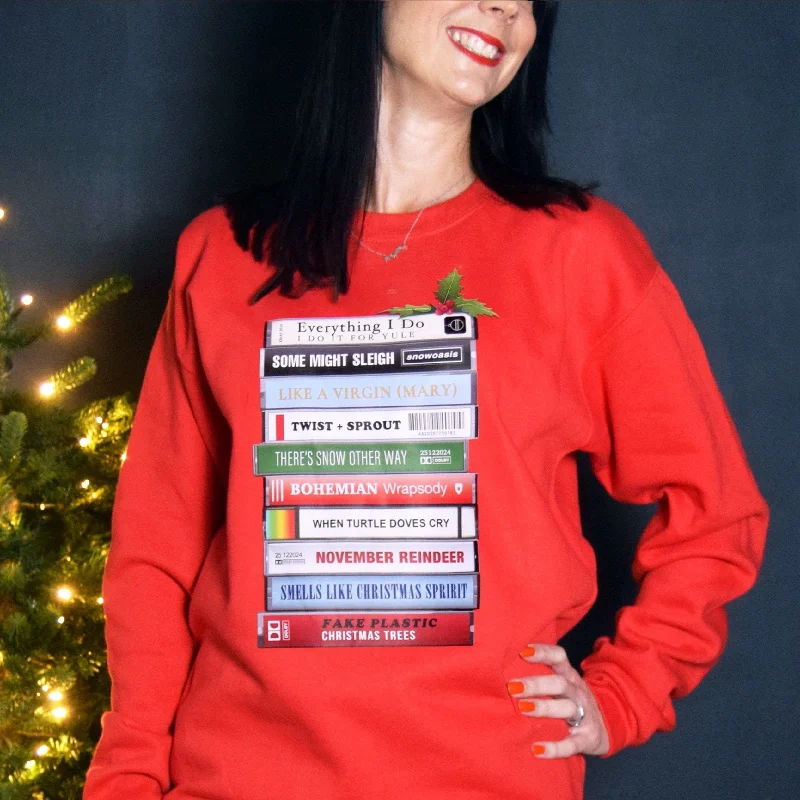 Funny Music Puns Christmas Jumper Silk Blend Satin Velvet