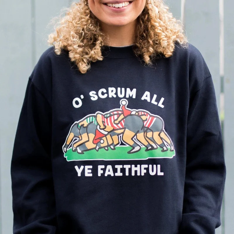 Funny Rugby Unisex Christmas Jumper Chenille Brocade Lace