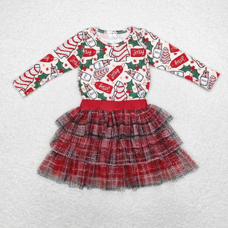 GT0325+GLK0033 Christmas Tree cookie Milk long sleeve skirt set lace skirt romantic