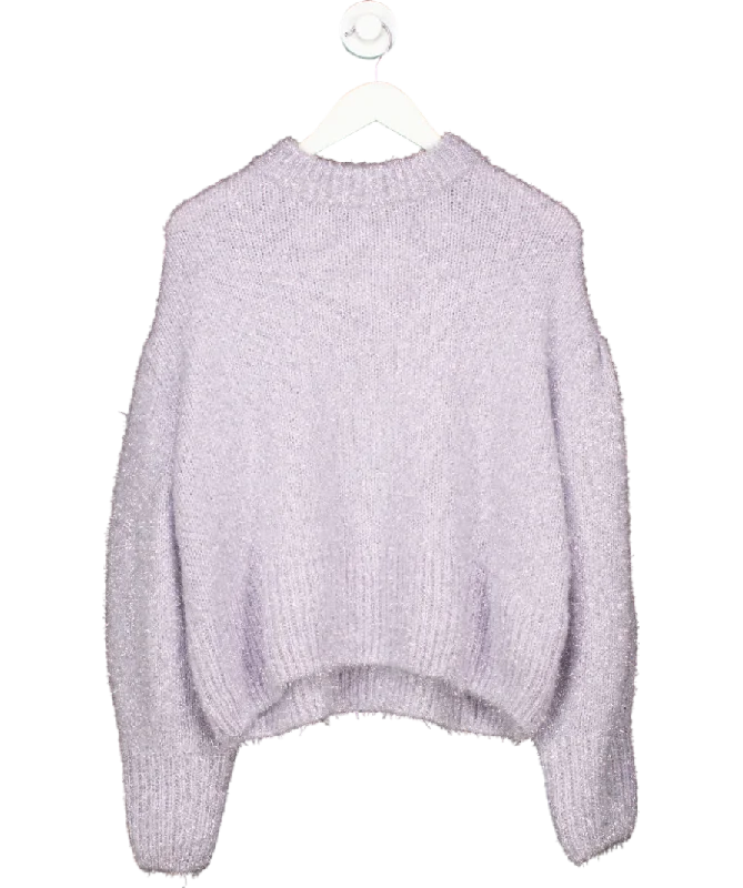 H&M Purple Glittery Jumper UK 12 Stretchy Elastic Breathable