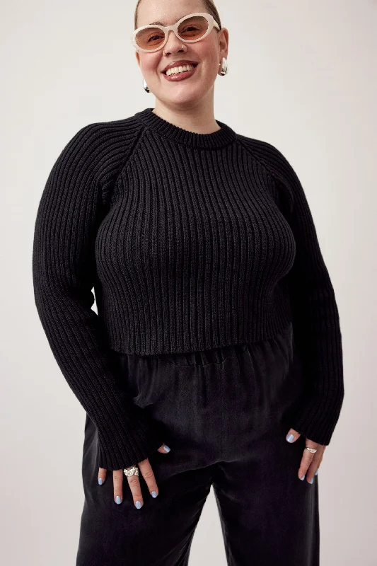 Ina Organic Cotton Jumper Black Modern Contemporary Chic