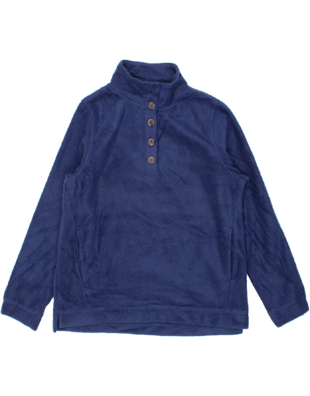J. CREW Womens Boat Neck Fleece Jumper UK 12 Medium Navy Blue Polyester Fleece Fabric Down Fabric Feather Fabric