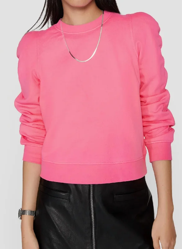 Jade Sculpted Sweatshirt In Bubblegum Hoodie with Color Block Contrast Stylish
