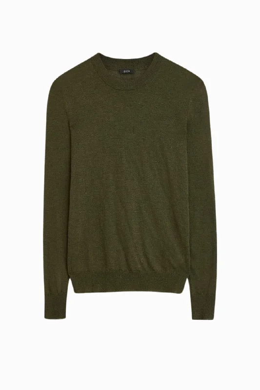 Joseph Cashair Round Neck Knit Jumper - Hass Avocado Long Sweater Short Sweater Cropped Sweater