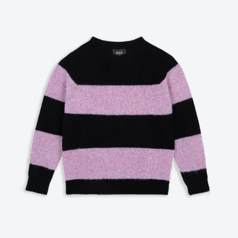Lowie Black + Lilac Stripe Scottish Jumper Lightweight Heavyweight Midweight