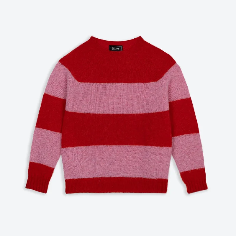 Lowie Pink + Red Stripe Scottish Jumper Polka Dot Checkered Tartan