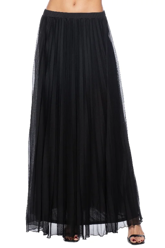 Marina elastic waist pleated chiffon skirt velvet skirt luxury