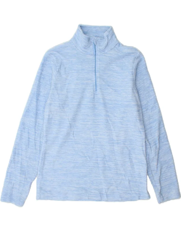 MOUNTAIN WAREHOUSE Womens Zip Neck Fleece Jumper UK 12 Medium Blue Flecked Satin Fabric Silk Fabric Chiffon Fabric