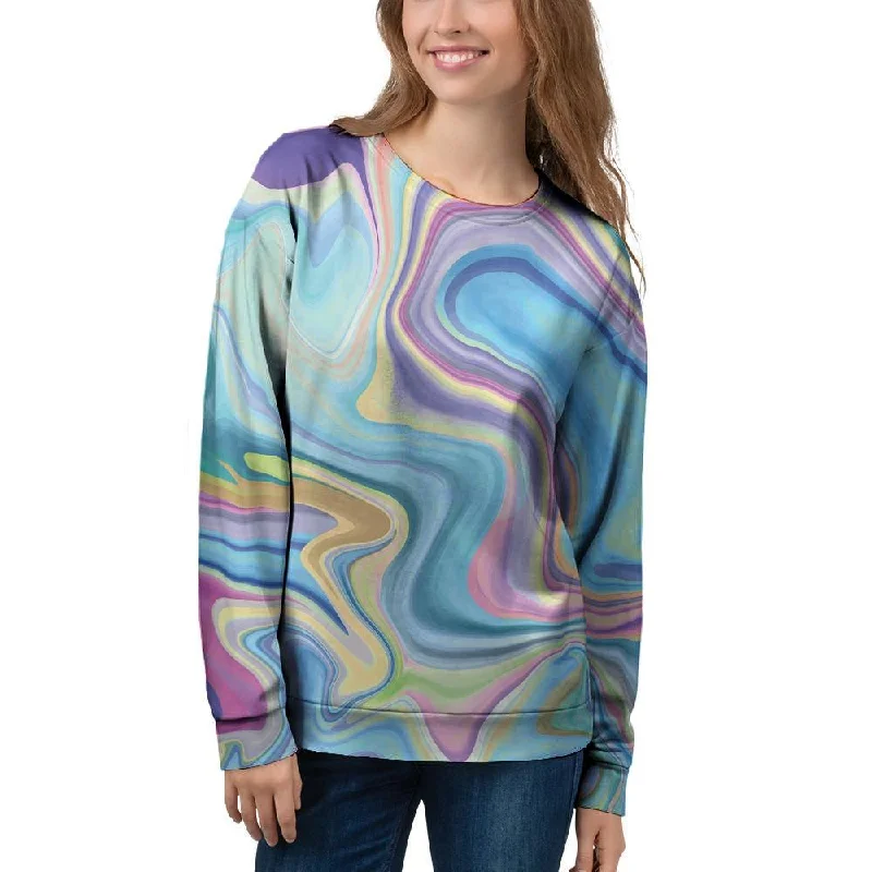 Neon Color Marble Women's Sweatshirt Hoodie with Contrast Stitching Detailed Premium Neon Color Marble Women's Sweatshirt Hoodie with Contrast Stitching Detailed Premium