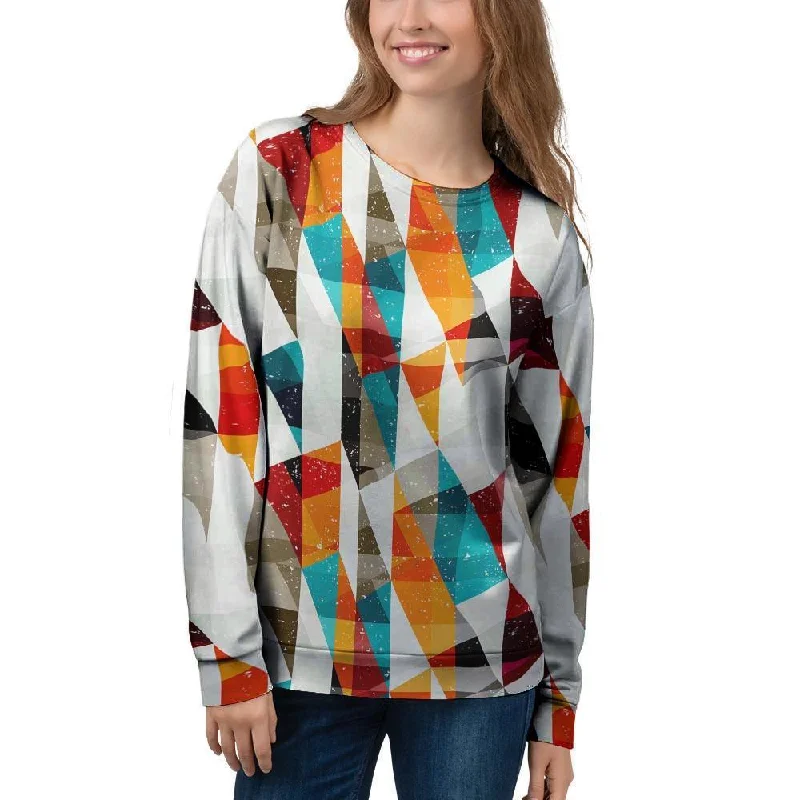 Neon Geometric Women's Sweatshirt Hoodie with Pastel Soft Subtle